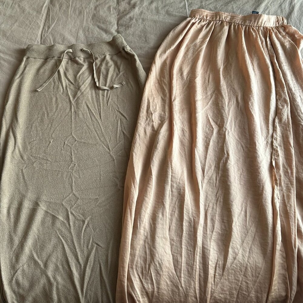 F21 Flowy Orange Skirt